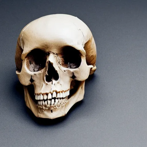 Image similar to lower half of a human skull, top half of skull missing