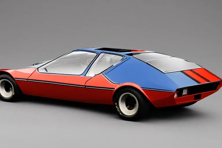 Image similar to designed by Giorgetto Giugiaro stylized poser of a single 1972 Citroen AMC AMX/3 BMW M1, cinematic Eastman 5384 film