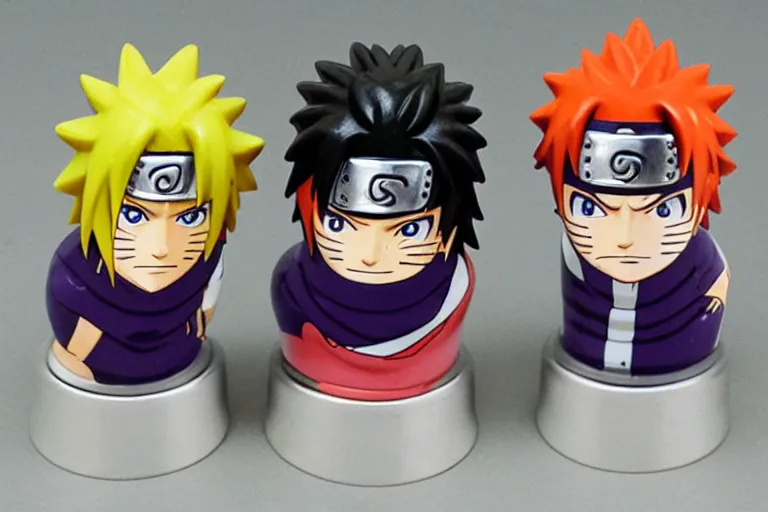 Prompt: naruto and sasuke salt and pepper shakers