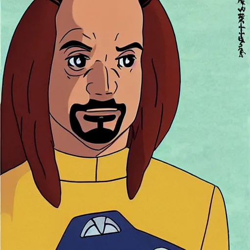 Prompt: kawaii lieutenant commander worf, star trek : the next generation, studio ghibli