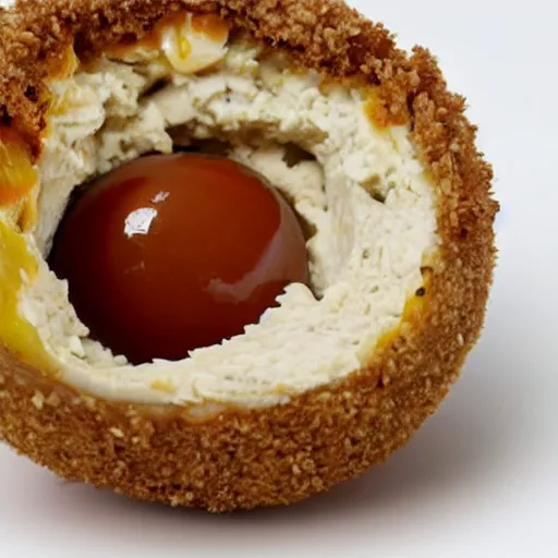 Prompt: scotch egg, but the inside is bitterbal