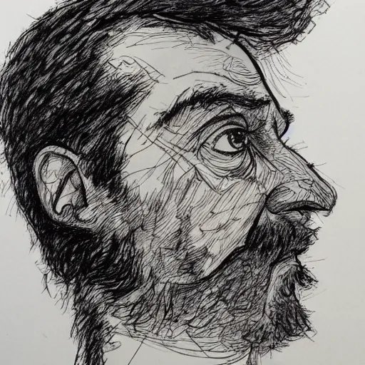 Image similar to a realistic yet scraggly portrait sketch of the side profile of a stern and sophisticated jay kay, trending on artstation, intricate details, in the style of frank auerbach, in the style of sergio aragones, in the style of martin ansin, in the style of david aja, in the style of mattias adolfsson