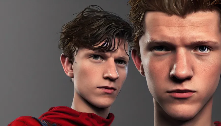 Prompt: Tom Holland is Robin, hyperdetailed, artstation, cgsociety, 8k