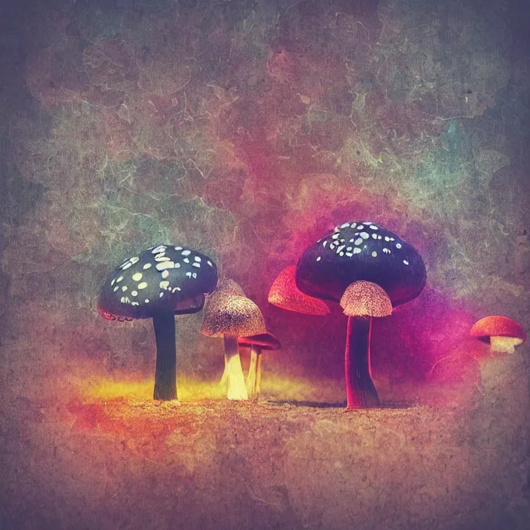 Image similar to double exposure of dally life, symbols of live, explosion, cyber mushroom city, love is the most relevant theme, love is infinity, love is begin of all, 8 k resolution, artistic mode, artistic, trending on instagram, long exposure, love art, serious, fantasy and dreams vibes, mushrooms style and macro style, colorful picture