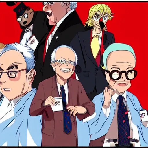 Image similar to Bernie Sanders anime, highly detailed