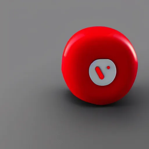 Image similar to Very tiny red alarm clock that looks like the iOS emoji and has the same colors, 3D clay render, 4k UHD, white background, isometric top down left view, diffuse lighting, zoomed out very far