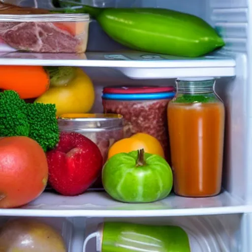 Prompt: delicious food, ready to eat, in my fridge