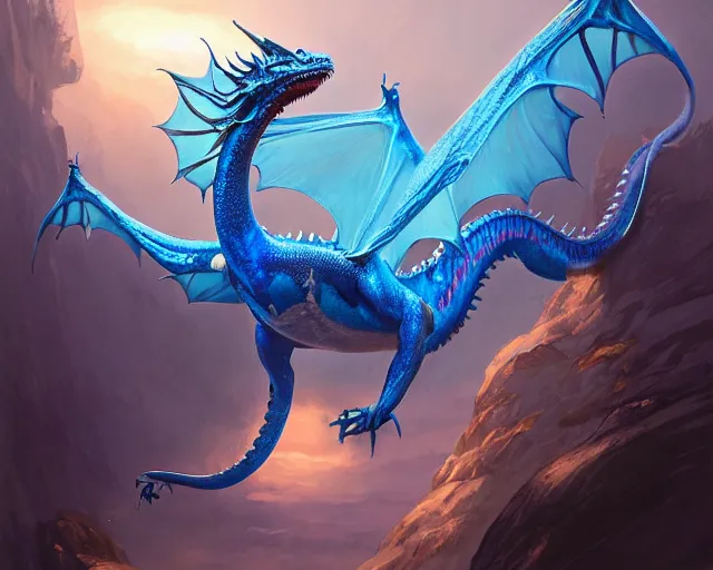 highly detailed portrait of a blue flying dragon, in | Stable Diffusion ...