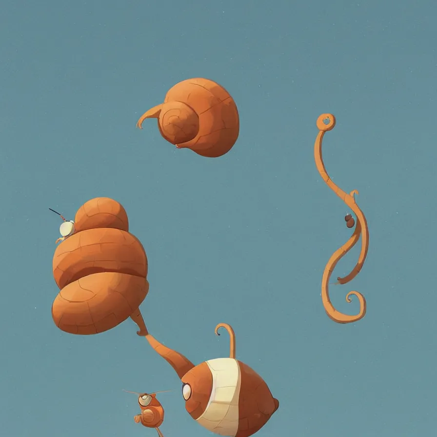 Image similar to A snail looking up to the sky to climb a large flow of the, art by Goro Fujita, ilustration, concept art, sharp focus, ArtStation and deviantart