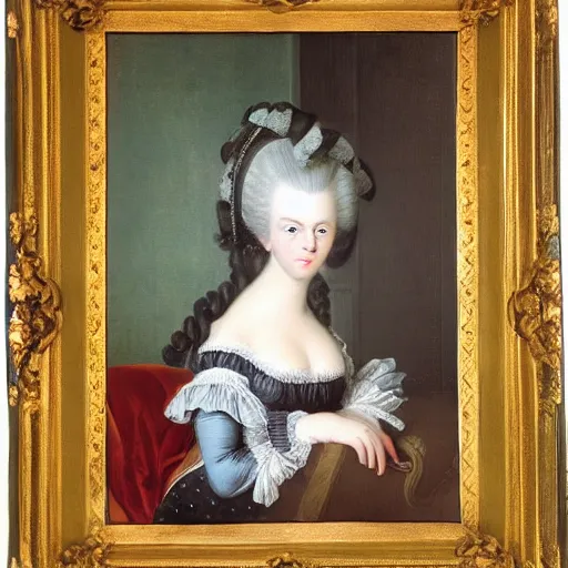 Prompt: Marie Antoinette, selfie, 1789