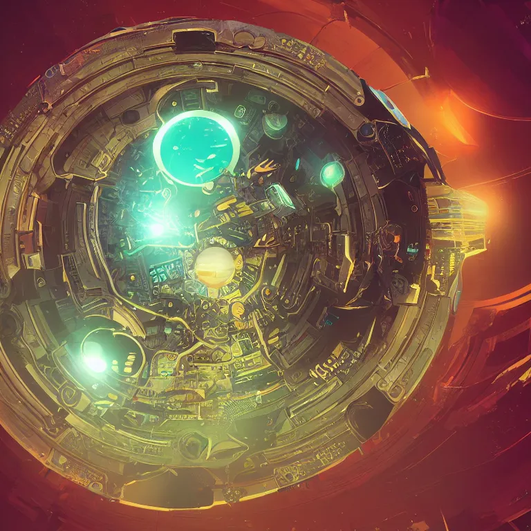 Image similar to circular futuristic and metallic token with ( ( kynthic ) ) in the center, sharp details, art style by beeple and android jones