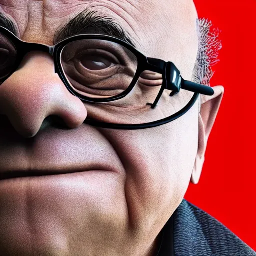 Image similar to a hexagon that looks like danny devito extremely detailed octane render 8k realistic