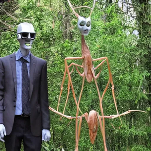 Image similar to slenderman with arms of mantises