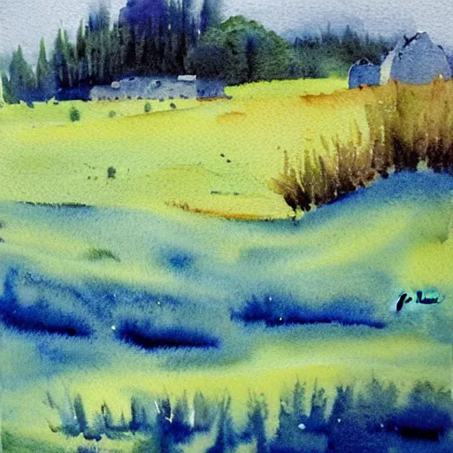 Prompt: landscape by ryszard kasperek, watercolor,