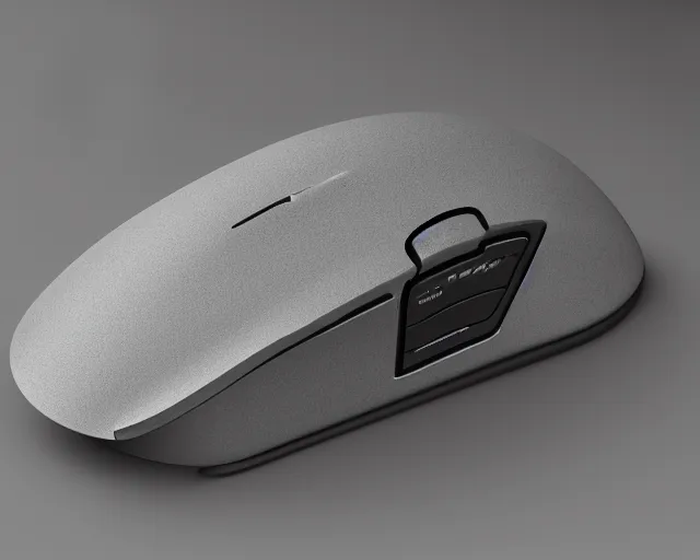 Prompt: luxury high end gaming mouse with wheel, understated, striking, minimalist, graceful curves, strong bespoke shape language, product design shot, octane render, syd mead, 8 k