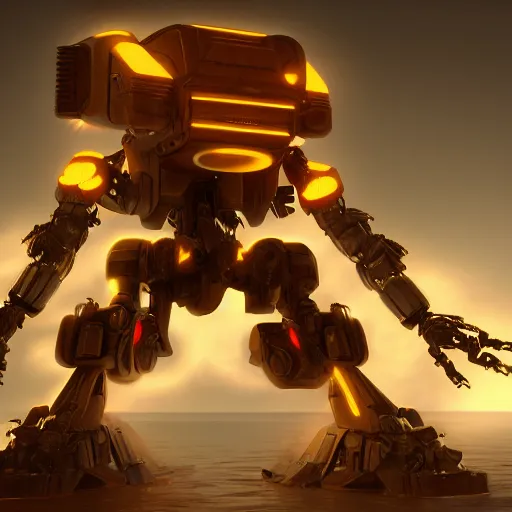 Image similar to a mecha garfield, art station, unreal engine 5, dramatic lighting,