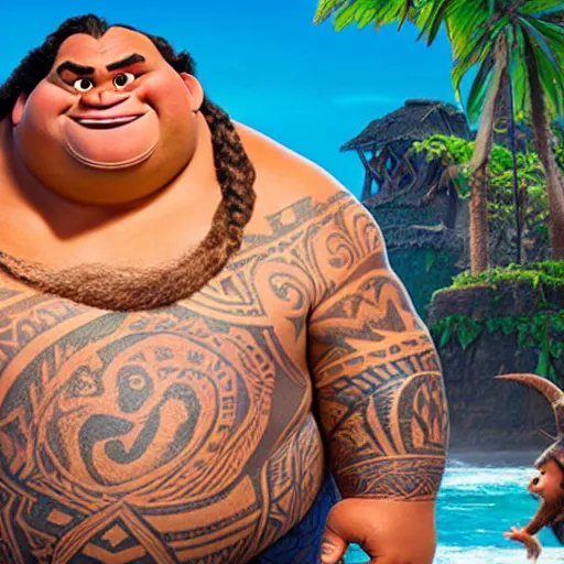 Image similar to Danny Devito in Moana, still from movie Moana