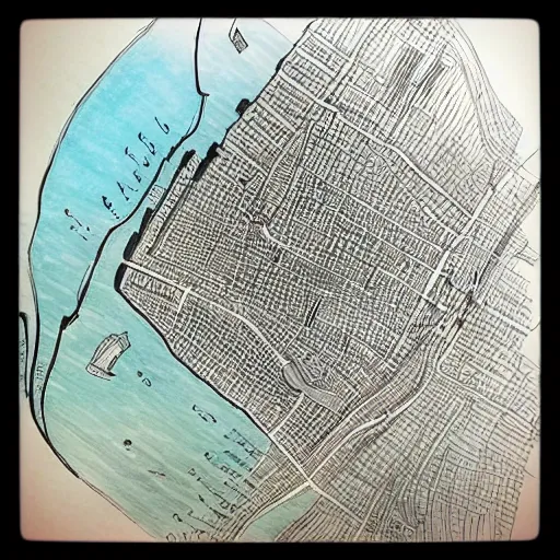 Image similar to “treasure map drawing of New York City”