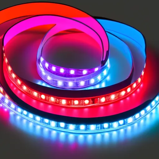 Prompt: cob led strip lights, colorful, product render, 8 k, ledspace, ultraleds,
