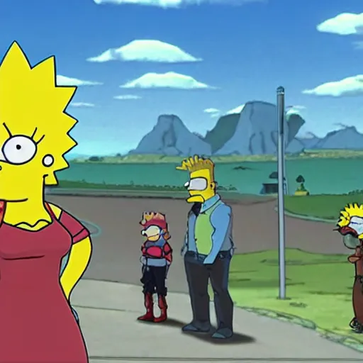Prompt: xenoblade pyra in the simpsons