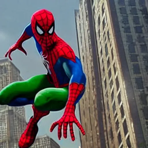 Prompt: a still of spider - man ( 2 0 0 2 ), where streamer jerma 9 8 5 plays the green goblin