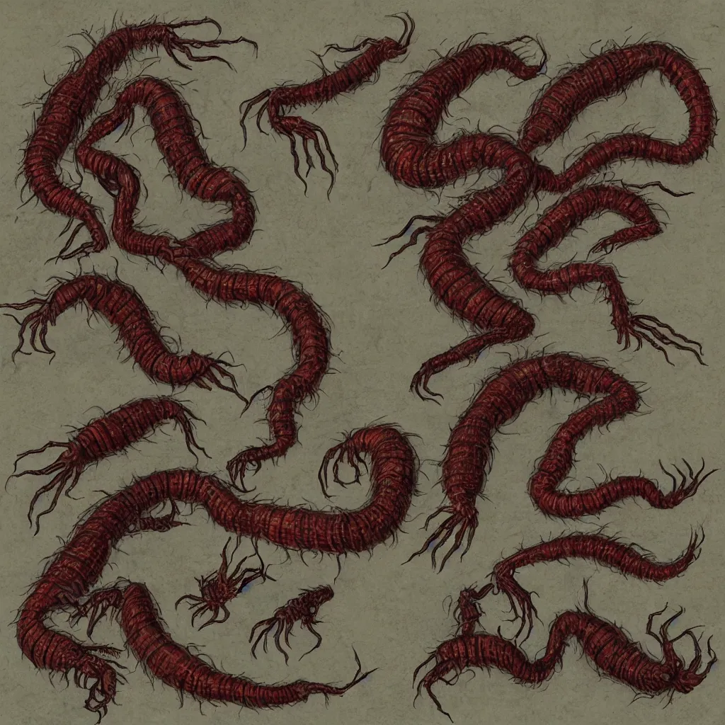 Image similar to necromorph, fangs, centipede