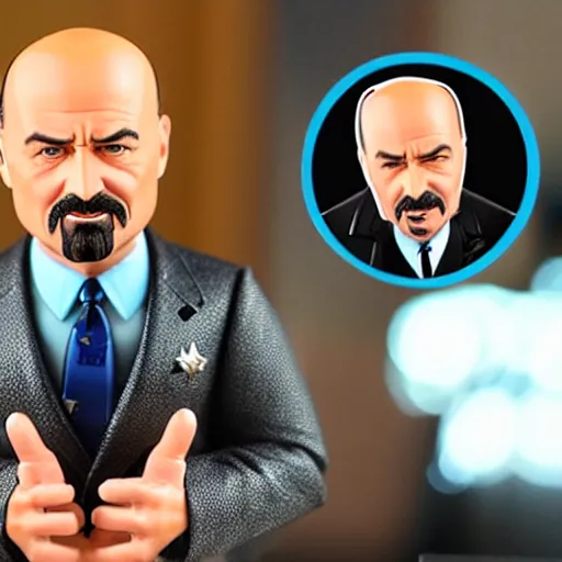 Prompt: dr. phil bobblehead toy