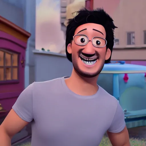 Image similar to Markiplier in a pixar movie, 8k,