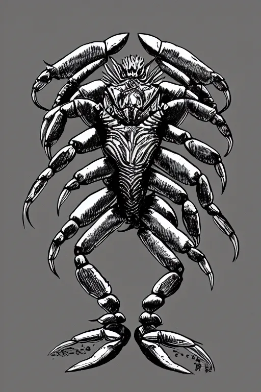 Image similar to crab humanoid figure warrior, symmetrical, highly detailed, digital art, needles, sharp focus, trending on art station, kentaro miura manga art style