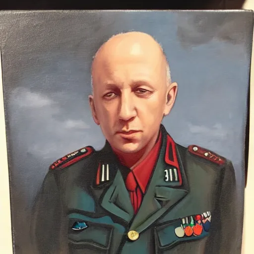 Image similar to “Oil painting of Mark Knopfler as a World War 1 general, 4k”