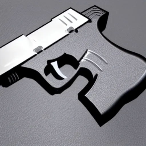 Image similar to the blueprints for a futuristic, 3 d printed revolver that takes glock mags.