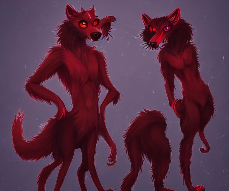 Image similar to furry - male - red - black - weasel - necromancer - fursona uhd ue 5 visual novel pc game expressions