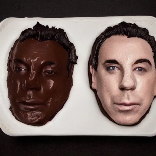 Image similar to dark chocolate relief that looks like till lindemann, dark chocolate painting