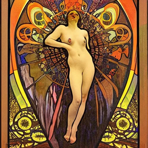 Image similar to Hell by Alfons Mucha