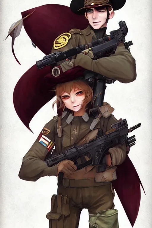 Image similar to beautiful portrait commission of a male furry anthro!!! fruit bat wearing military clothes and a maroon beret. Active Warzone with guns and explosions Atmospheric. Character design by charlie bowater, ross tran, artgerm, and makoto shinkai, detailed, inked, western comic book art