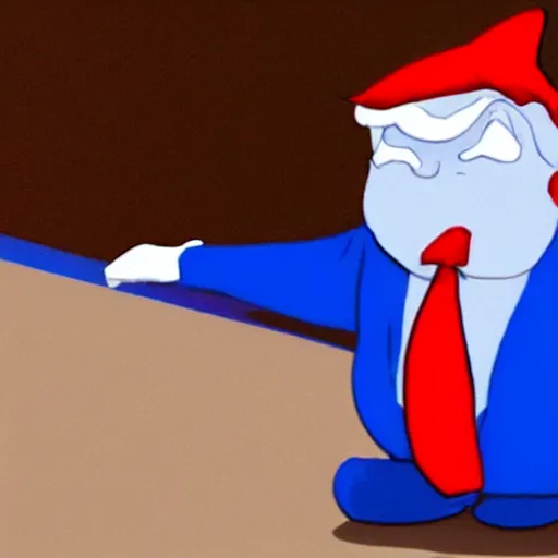 Image similar to trump as a smurf