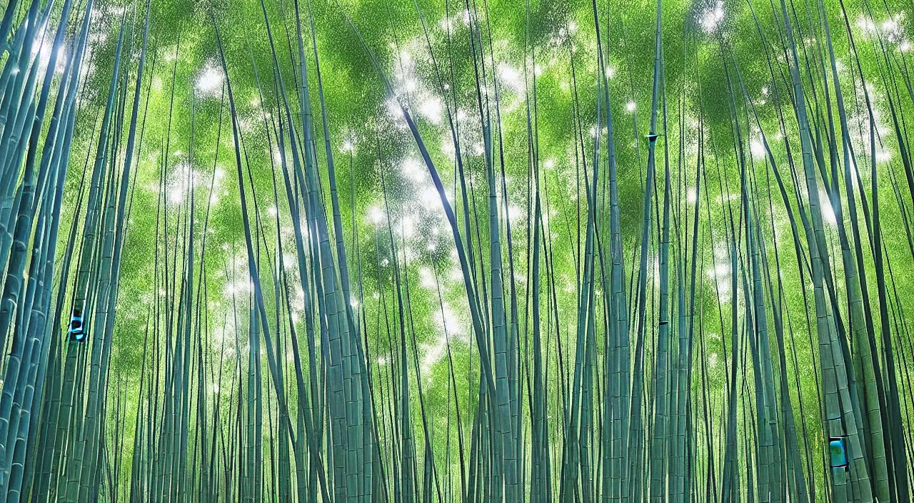 Image similar to 1 9 6 0 s bamboo forest by hiro isono