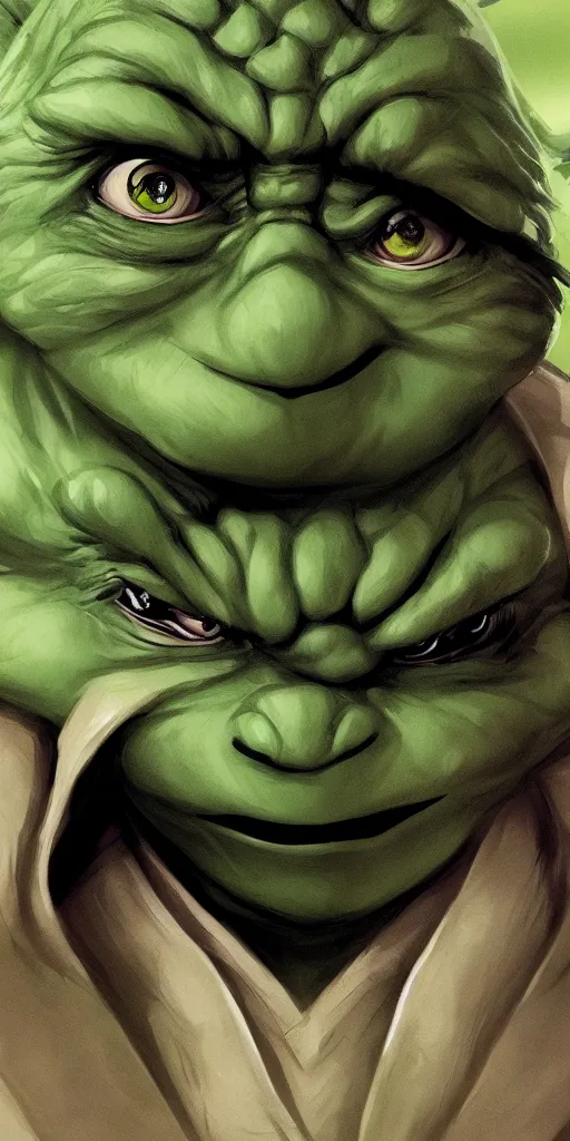 Image similar to teenage mutant ninja yoda, alex ross, micheal netzer, art, illustration, artstation trending, heroic,