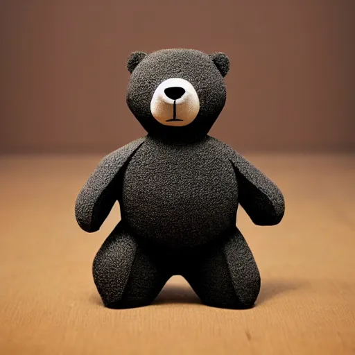 Image similar to a minimalist designer toy of a hiphop bear