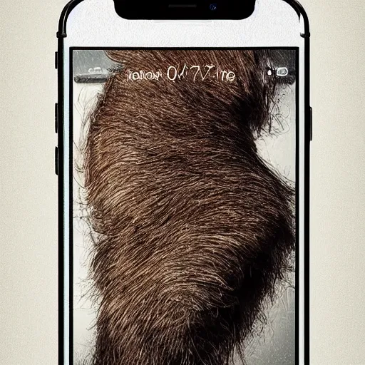 Prompt: hairy iphone advertising