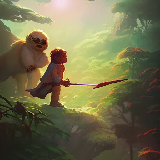 Image similar to hero world ewoks, behance hd by jesper ejsing, by rhads, makoto shinkai and lois van baarle, ilya kuvshinov, rossdraws global illumination