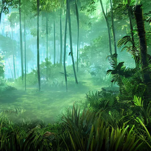 Prompt: A forest in the style of Far Cry 3