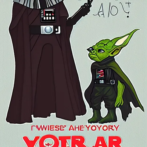 Image similar to jennifer ashley book cover, darth vader romance with yoda.