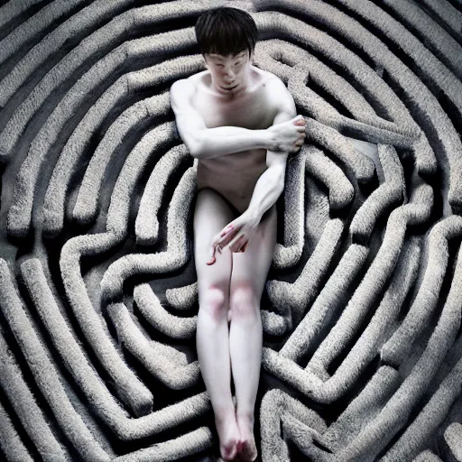 Image similar to lost in labyrinth by joongwon charles jeong, tjalf sparnaay, gottfried helnwein, roberto bernardi, emanuele dascanio, robin eley, eloy morales, diego fazio