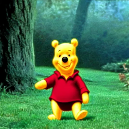 Image similar to film still of Winnie the Pooh as a Morpheus in The Matrix,