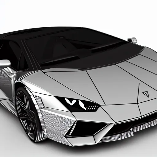 Image similar to wireframe 3d model, Lamborghini