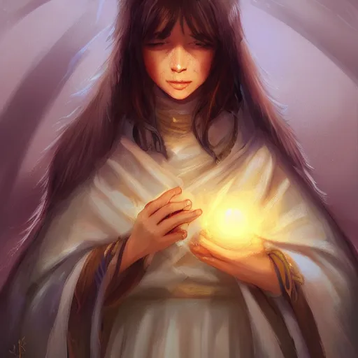 Image similar to Godsent, divine, celestial, ancient, serene, warm, cozy, Artstation, Digital Art