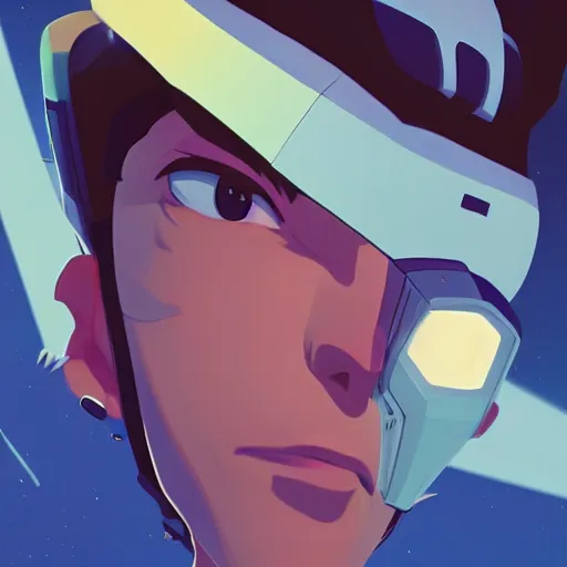 Image similar to face icon stylized minimalist space dandy, loftis, cory behance hd by jesper ejsing, by rhads, makoto shinkai and lois van baarle, ilya kuvshinov, rossdraws global illumination