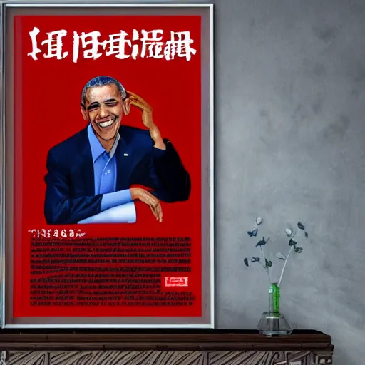 Image similar to barack obama in a chinese propaganda poster