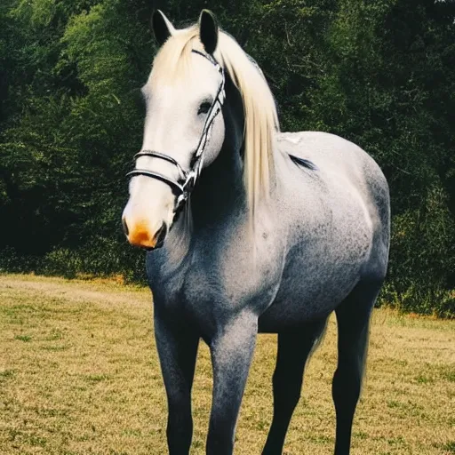 Image similar to a horse wearing jeans.